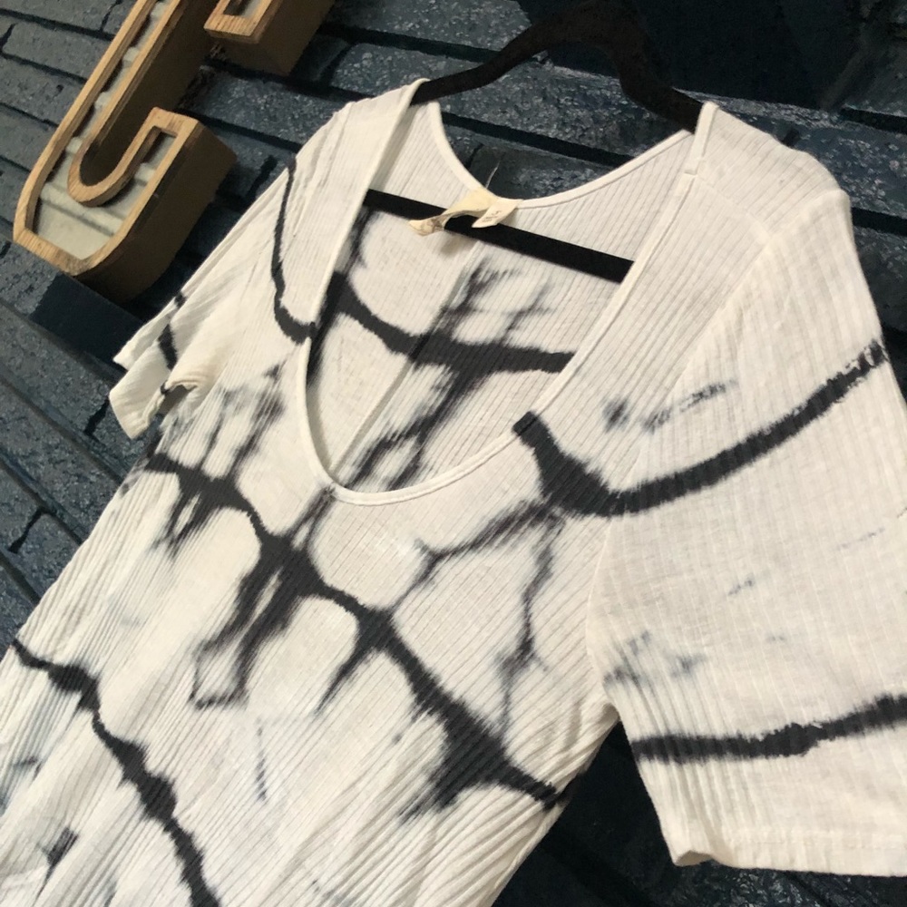 Francesca’s Navy Tie Dye Top